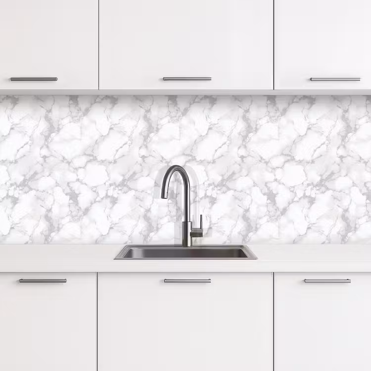 Wit - Marmer - Grijs keuken achterwand 2 middel 871 -3d