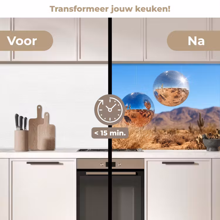 Keuken achterwand - Woestijn - Spiegelbal - Kunst - Woestijn - Spiegelbal - Kunst keuken achterwand 2 middel