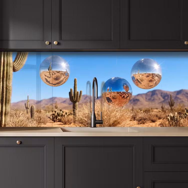 Keuken achterwand - Woestijn - Spiegelbal - Kunst - Woestijn - Spiegelbal - Kunst keuken achterwand 2 middel