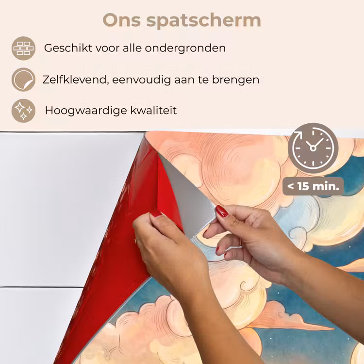 Wolk - Lucht - Natuur - Illustratief - Oranje keuken achterwand spatscherm klein -spatscherm_NL