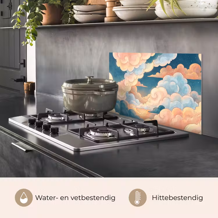 Wolk - Lucht - Natuur - Illustratief - Oranje keuken achterwand spatscherm klein -usp_NL