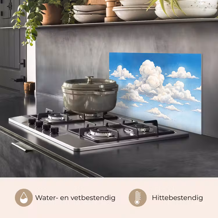 Wolken - Blauwe lucht - Natuur - Modern - Wit keuken achterwand spatscherm klein -usp_NL