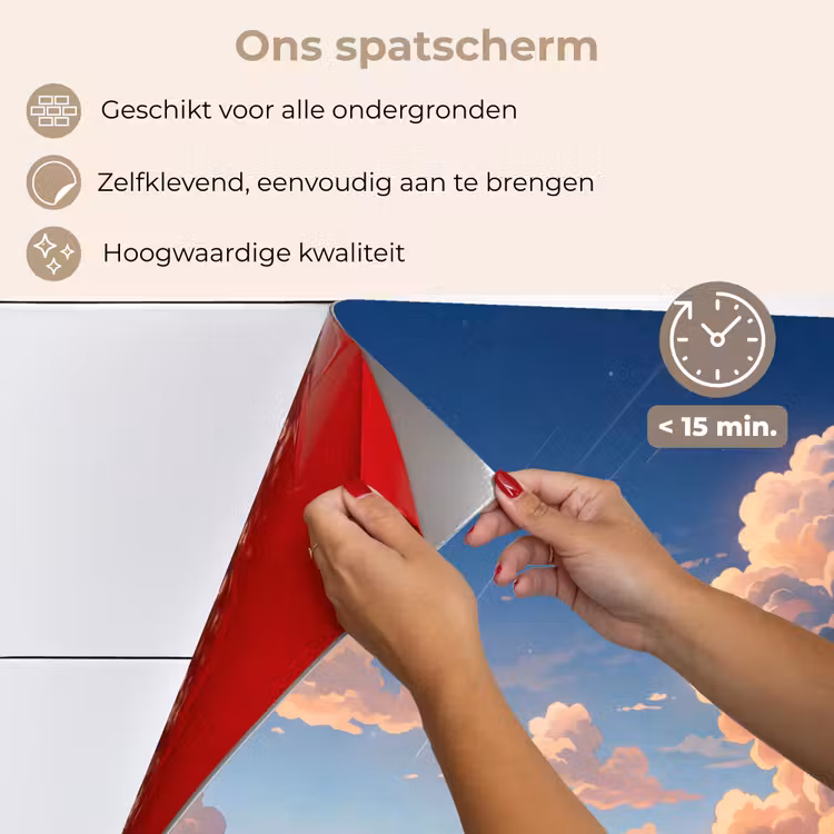 Wolken - Daghemel - Natuur - Illustratie - Oranje keuken achterwand spatscherm klein -spatscherm_NL