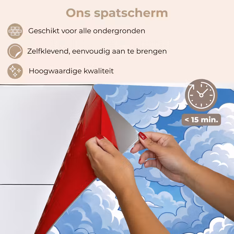 Wolken - Hemel - Abstract - Wit keuken achterwand spatscherm klein -spatscherm_NL