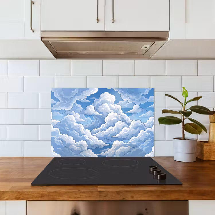 Wolken - Hemel - Abstract - Wit keuken achterwand spatscherm klein -sfeer2