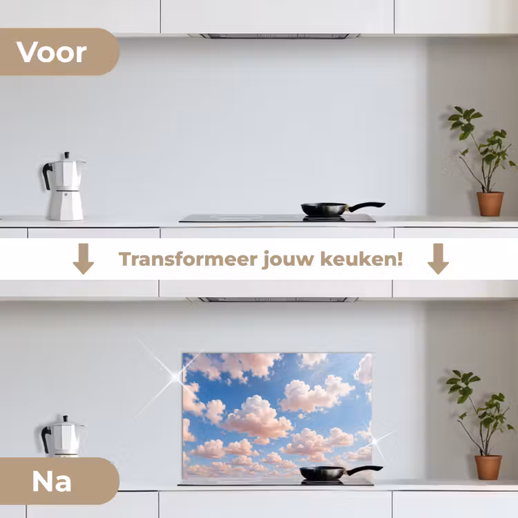 Wolken - Hemel - Natuur - Licht - Blauw keuken achterwand spatscherm klein -voor_na_NL