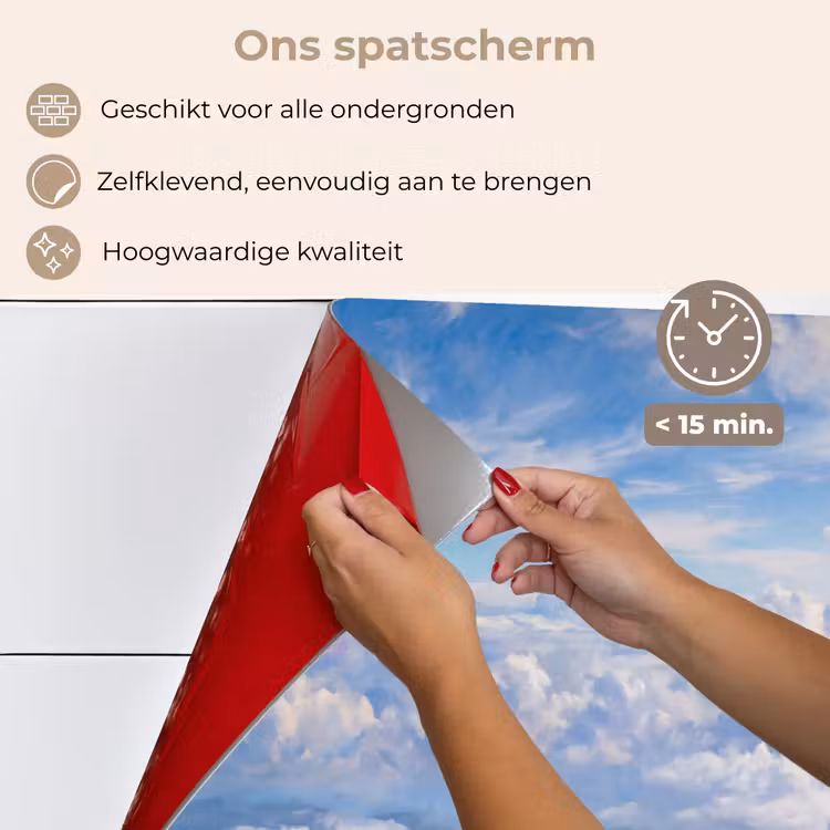 Wolken - Lucht - Natuur - Abstract - Blauw keuken achterwand spatscherm klein -spatscherm_NL