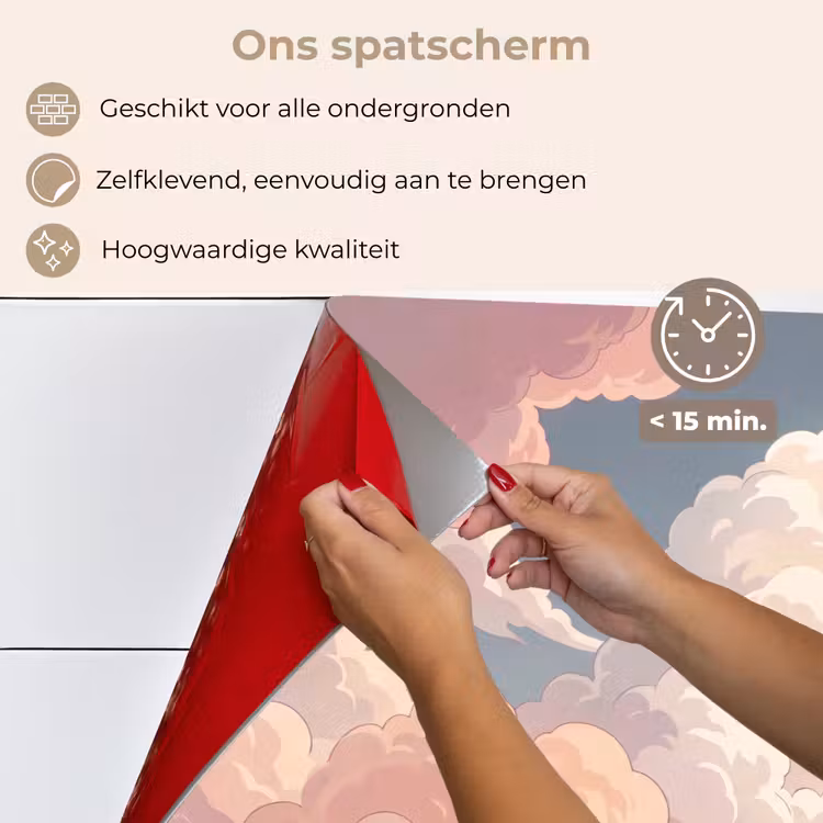 Wolken - Lucht - Natuur - Pastel - Roze keuken achterwand spatscherm klein -spatscherm_NL