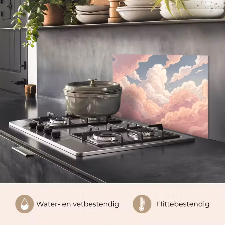 Wolken - Lucht - Natuur - Pastel - Roze keuken achterwand spatscherm klein -usp_NL