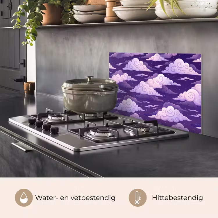 Wolken - Nacht - Natuur - Abstract - Paars keuken achterwand spatscherm klein -usp_NL