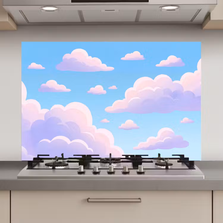 Wolken - Roze - Blauw - Natuur - Modern keuken achterwand spatscherm klein -3d_website