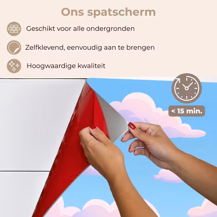 Wolken - Roze - Blauw - Natuur - Modern keuken achterwand spatscherm klein -spatscherm_NL