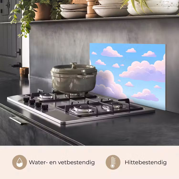 Wolken - Roze - Blauw - Natuur - Modern keuken achterwand spatscherm klein -usp_NL