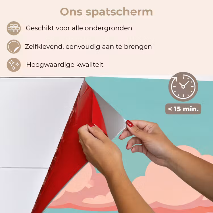 Wolken - Roze - Natuur - Modern - Pastel keuken achterwand spatscherm klein -spatscherm_NL