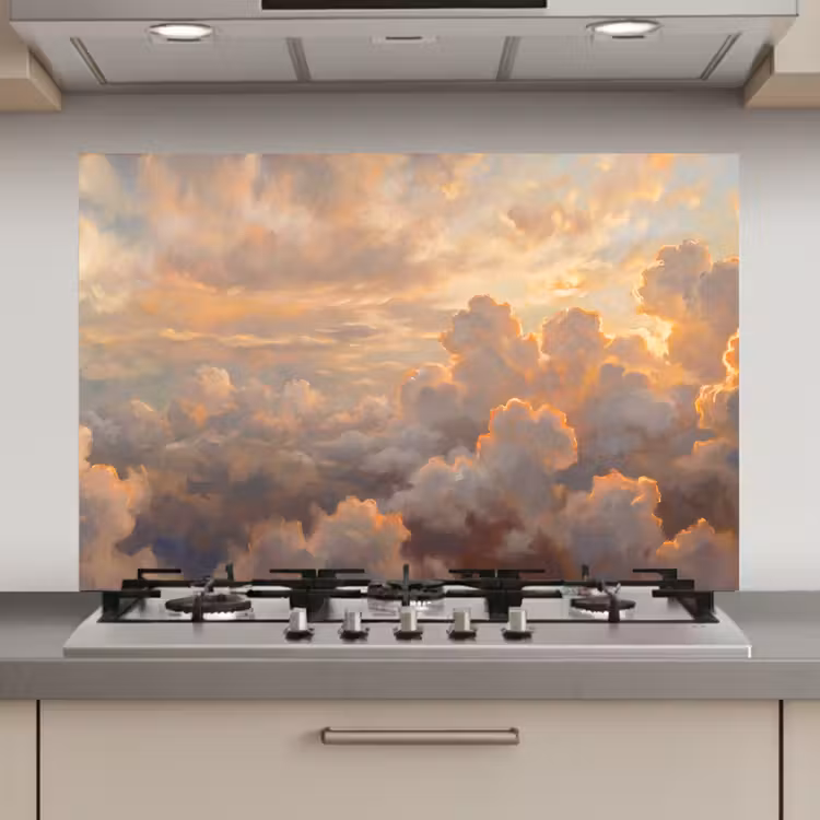 Wolken - Zonsondergang - Natuur - Abstract - Goud keuken achterwand spatscherm klein -3d_website