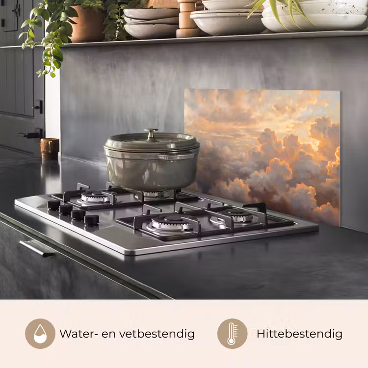 Wolken - Zonsondergang - Natuur - Abstract - Goud keuken achterwand spatscherm klein -usp_NL