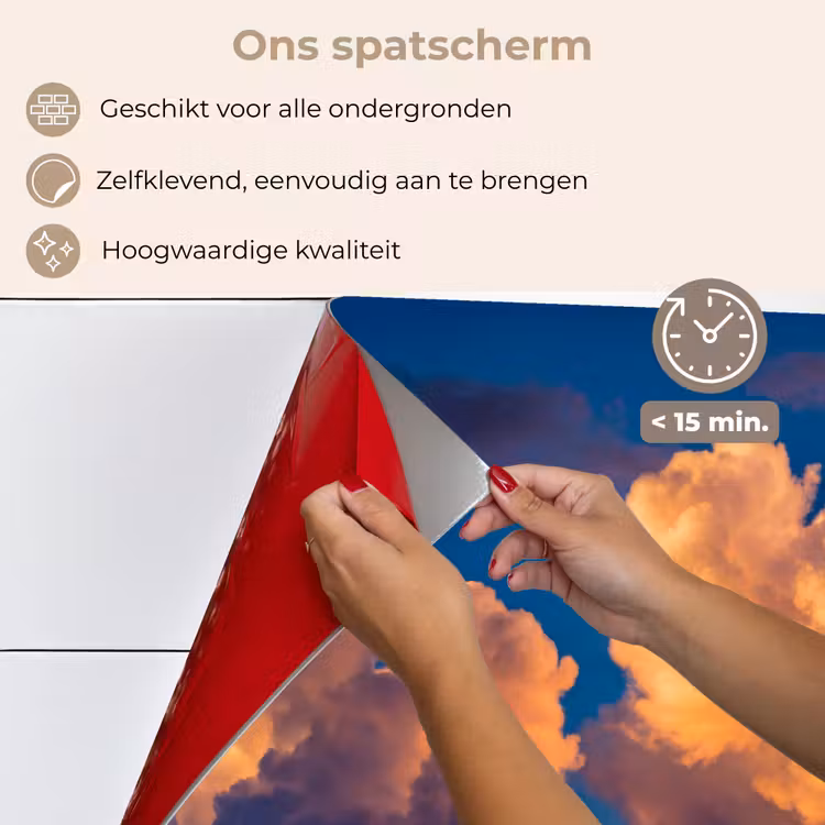 Wolken - Zonsondergang - Natuur - Oranje - Blauw keuken achterwand spatscherm klein -spatscherm_NL