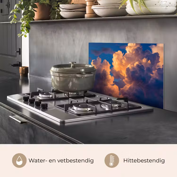 Wolken - Zonsondergang - Natuur - Oranje - Blauw keuken achterwand spatscherm klein -usp_NL