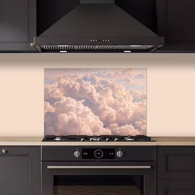 Wolken - Zonsondergang - Natuur - Pastel - Roze keuken achterwand spatscherm klein -sfeer1