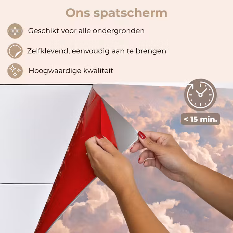 Wolken - Zonsondergang - Natuur - Pastel - Roze keuken achterwand spatscherm klein -spatscherm_NL