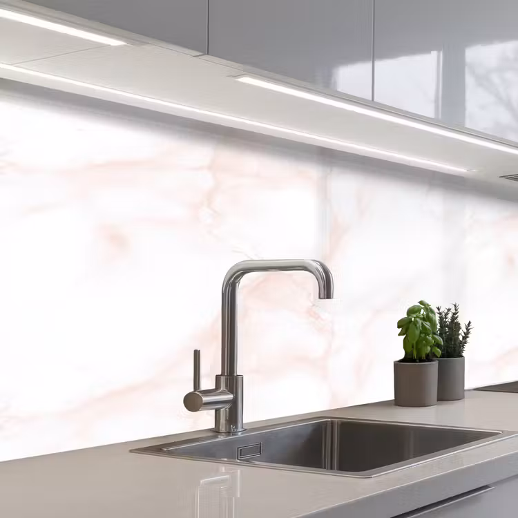 Zalmroze - Marmer - Aders keuken achterwand 2 middel 871 -3d_schuin