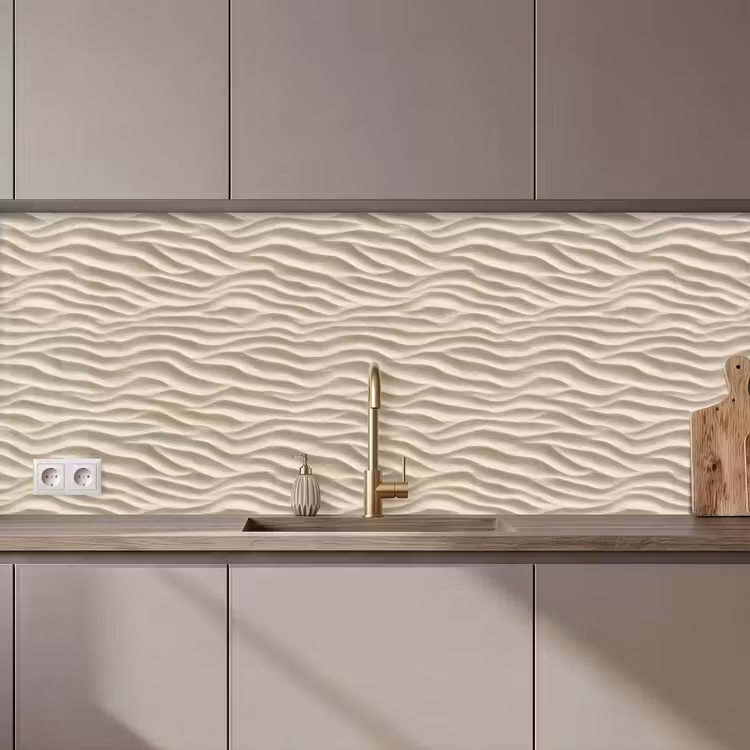 Zand - Golven - Beige keuken achterwand 2 middel 871 zz_3dshopping