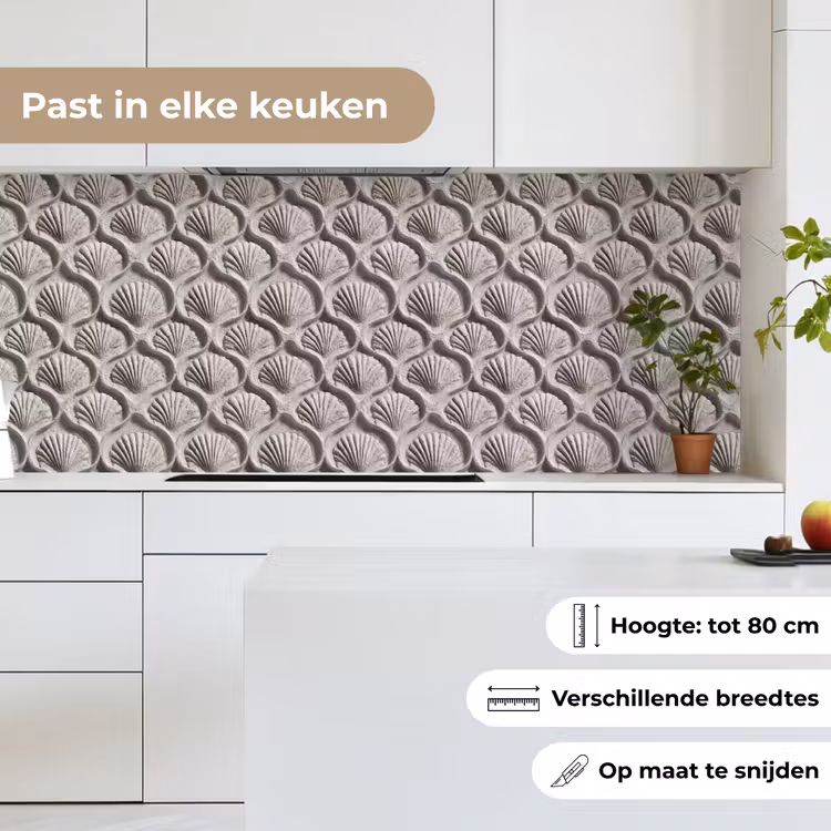Zand - Schelpenvorm - Grijs keuken achterwand 2 middel 871 -sfeer4_NL