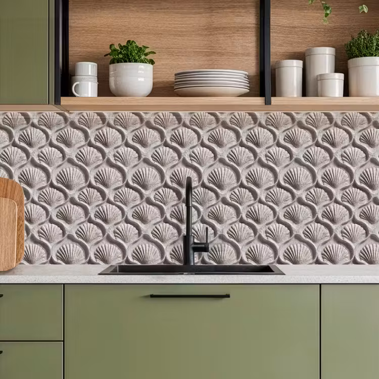 Zand - Schelpenvorm - Grijs keuken achterwand 2 middel 871 -sfeer3