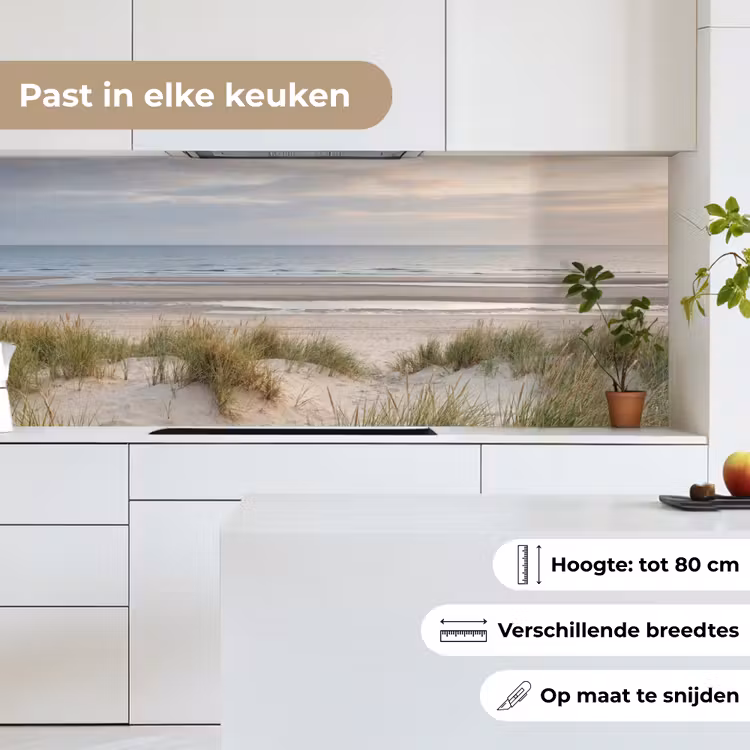 Zandstrand - Bewolkt - Duinen keuken achterwand 2 middel -sfeer4_NL