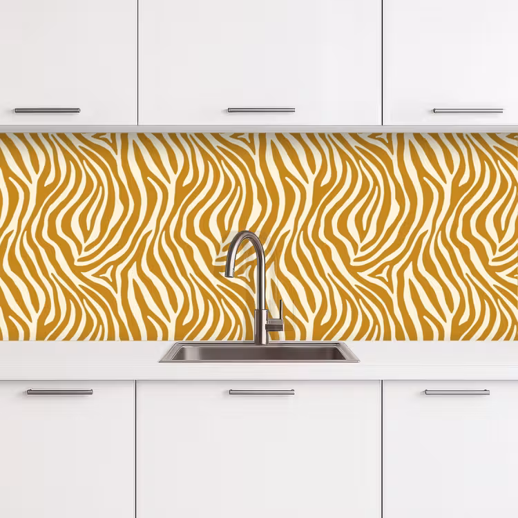 Zebra - Klassiek - Oker - Geel keuken achterwand 2 middel 871 -3d