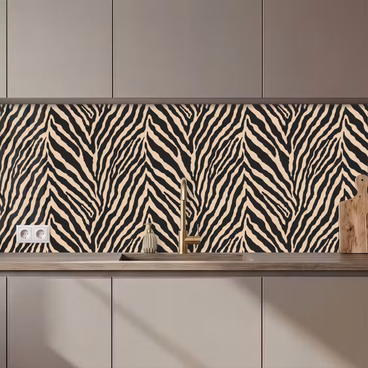Zebra - Klassiek - Zwart keuken achterwand 2 middel 871 zz_3dshopping
