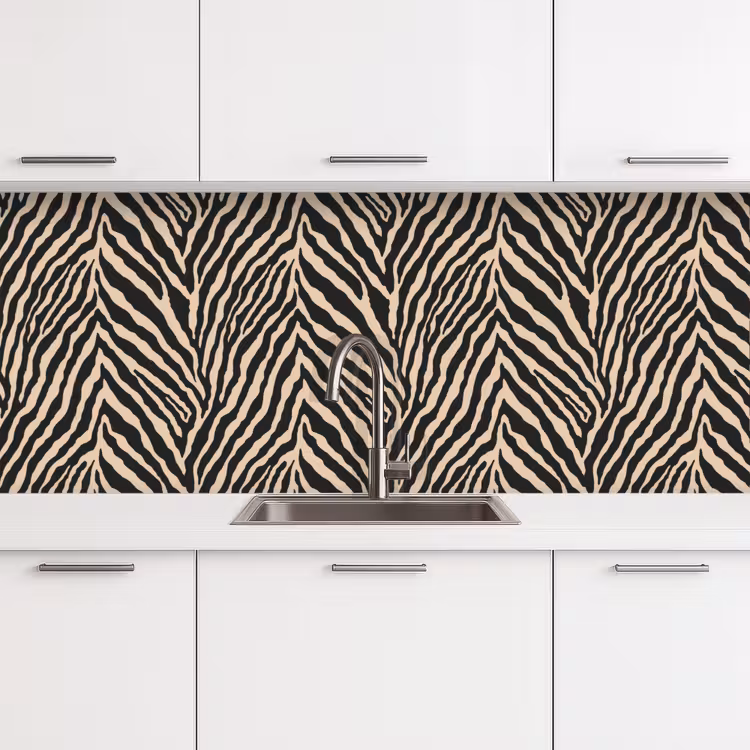 Zebra - Klassiek - Zwart keuken achterwand 2 middel 871 -3d