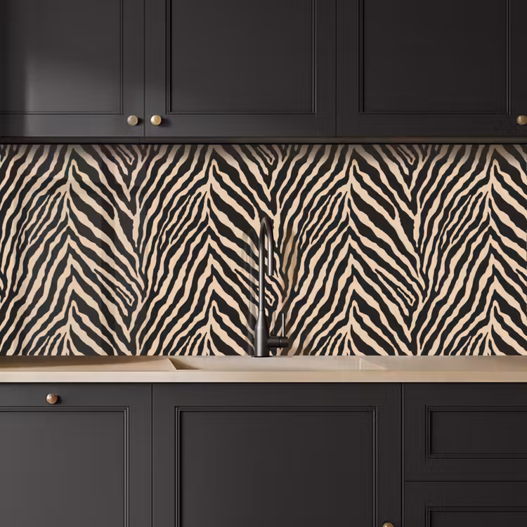 Zebra - Klassiek - Zwart keuken achterwand 2 middel 871 -sfeer1