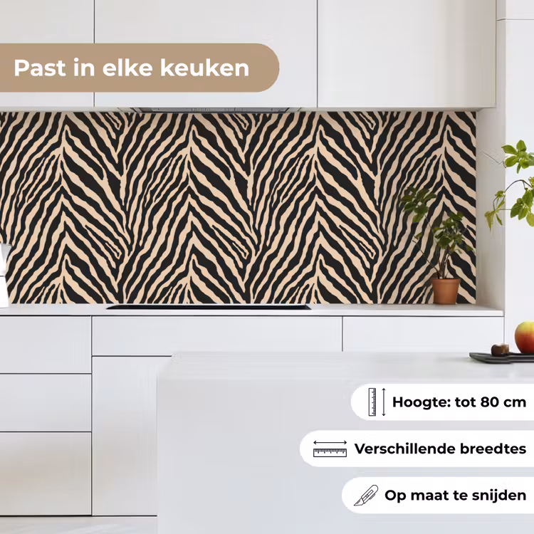 Zebra - Klassiek - Zwart keuken achterwand 2 middel 871 -sfeer4_NL
