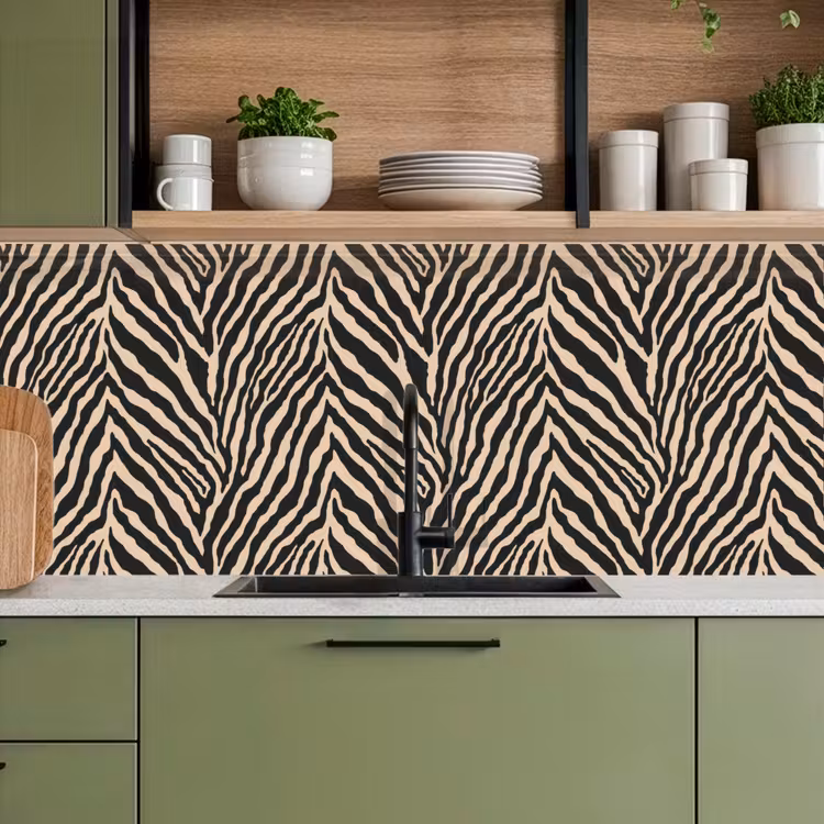 Zebra - Klassiek - Zwart keuken achterwand 2 middel 871 -sfeer3