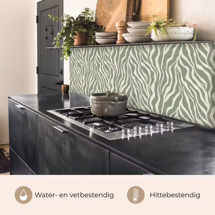 Zebra - Motief - Groen keuken achterwand 2 middel 871 -usp_NL