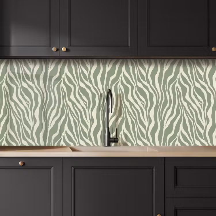 Zebra - Motief - Groen keuken achterwand 2 middel 871 -sfeer1