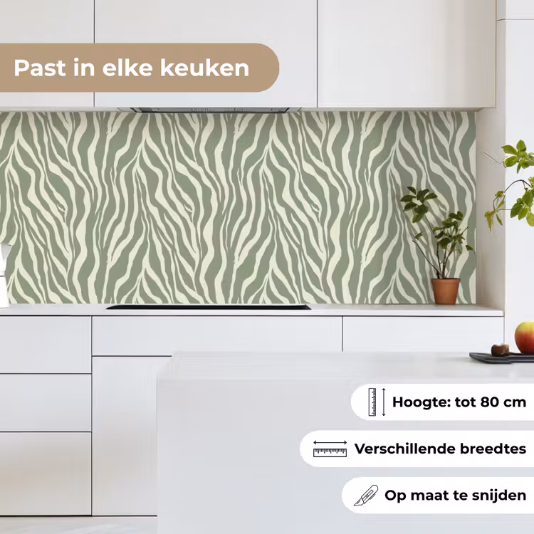 Zebra - Motief - Groen keuken achterwand 2 middel 871 -sfeer4_NL