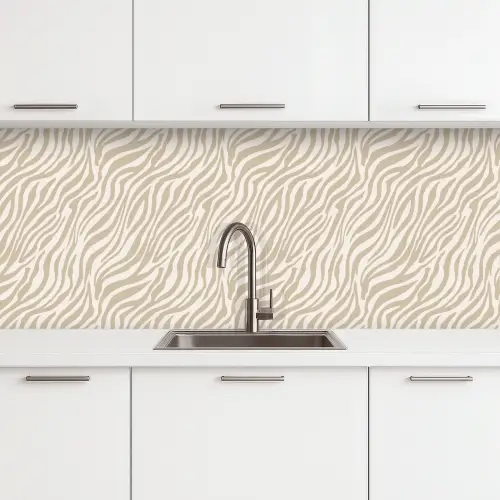 Zebra - Patroon - Beige keuken achterwand 2 middel 871 -3d