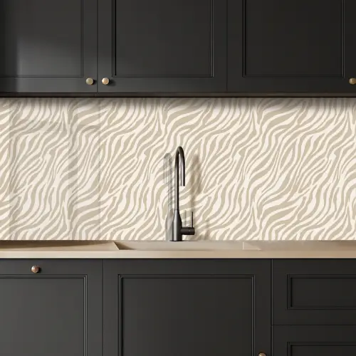 Zebra - Patroon - Beige keuken achterwand 2 middel 871 -sfeer1
