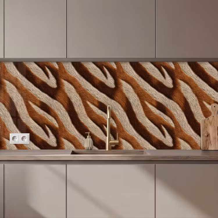 Zebra - Patroon - Bruin keuken achterwand 2 middel 871 zz_3dshopping