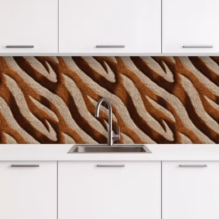 Zebra - Patroon - Bruin keuken achterwand 2 middel 871 -3d