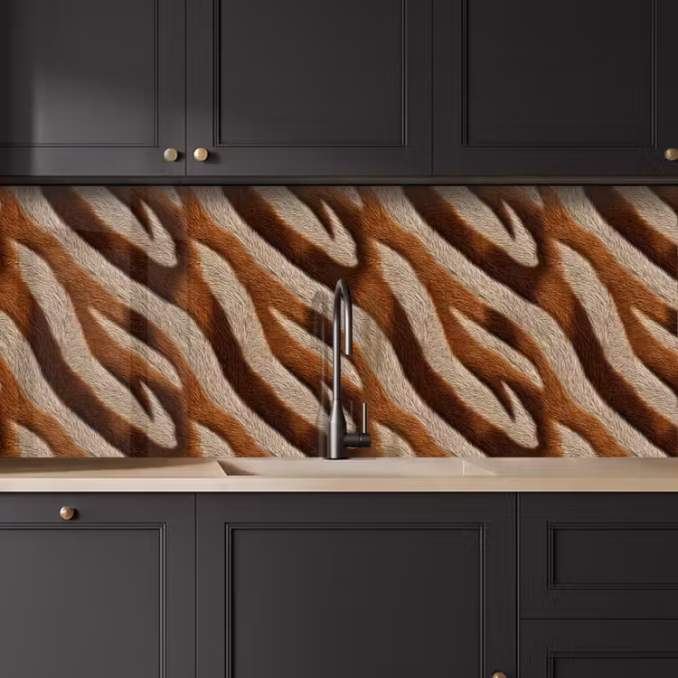 Zebra - Patroon - Bruin keuken achterwand 2 middel 871 -sfeer1