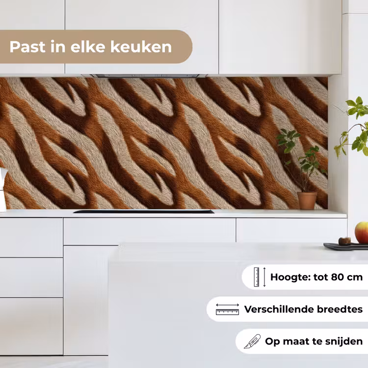 Zebra - Patroon - Bruin keuken achterwand 2 middel 871 -sfeer4_NL