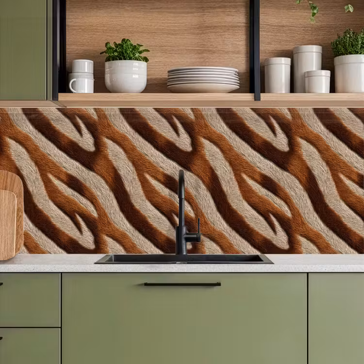 Zebra - Patroon - Bruin keuken achterwand 2 middel 871 -sfeer3