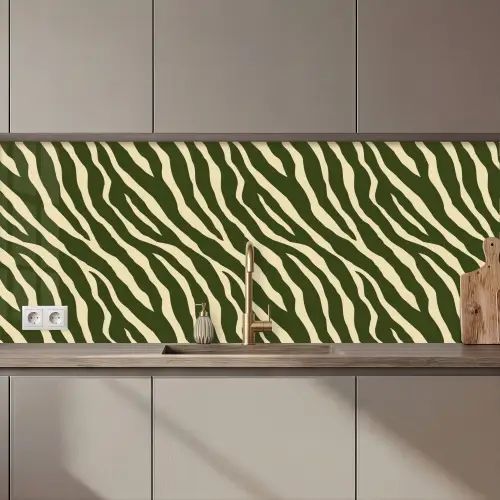 Keuken achterwand - Zebra - Patroon - Groen