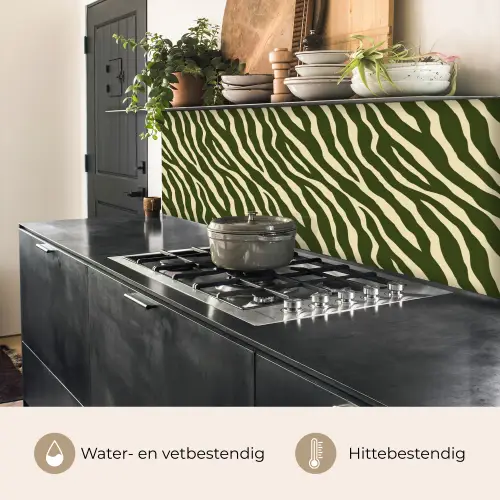 Zebra - Patroon - Groen keuken achterwand 2 middel 871 -usp_NL