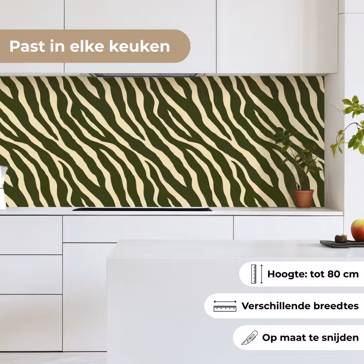 Zebra - Patroon - Groen keuken achterwand 2 middel 871 -sfeer4_NL