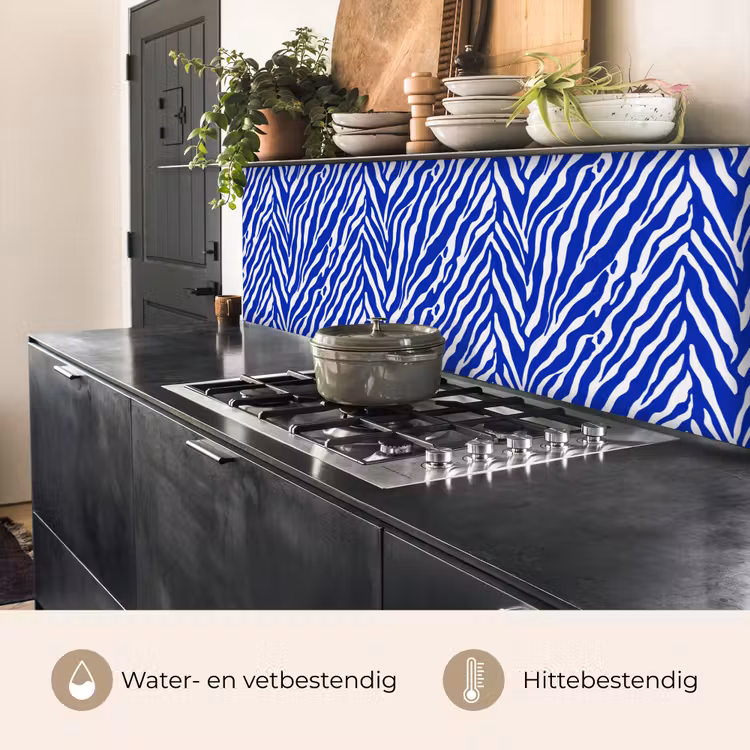 Zebra - Patroon - Kobalt - Blauw keuken achterwand 2 middel 871 -usp_NL