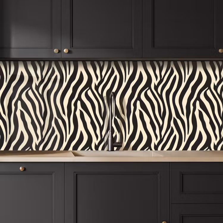 Zebra - Print - Klassiek - Zwart keuken achterwand 2 middel 871 -sfeer1